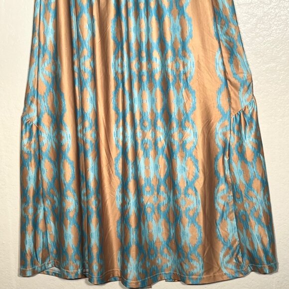 C Dear Colorful Boho Chic Maxi Pull-on Tiered Skirt Office Career Elastic NWT - Picture 8 of 16